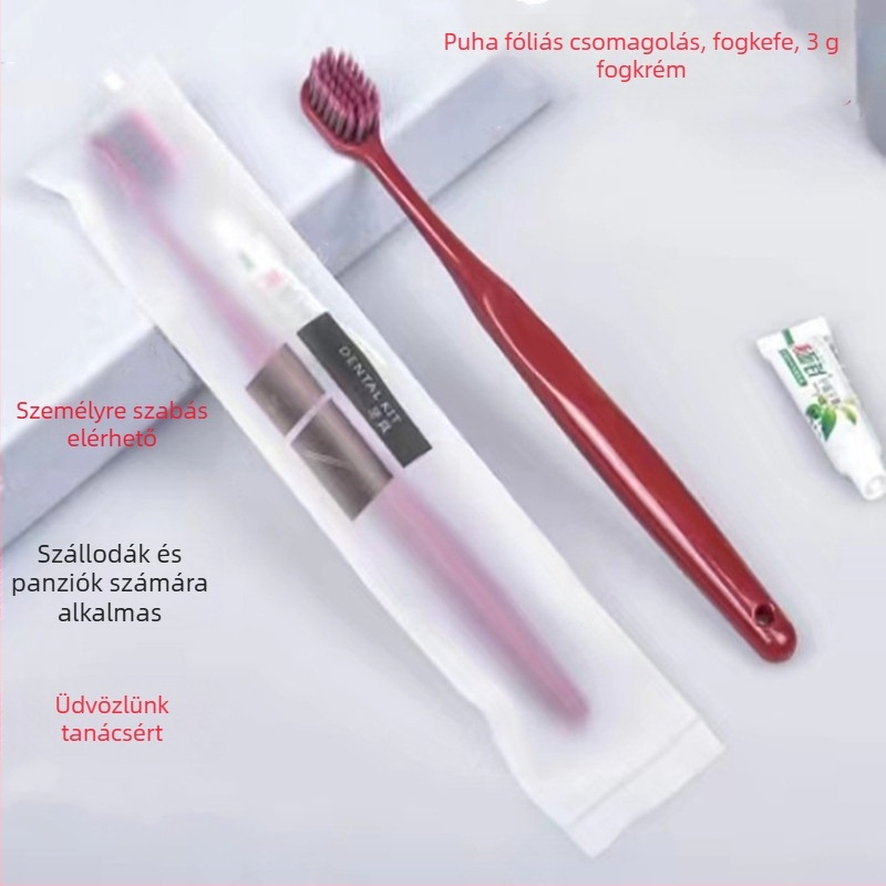 Egyszer használatos széles fejű fogkefe felnőtteknek, lebomló, logónyomtatás, testreszabható feldolgozás