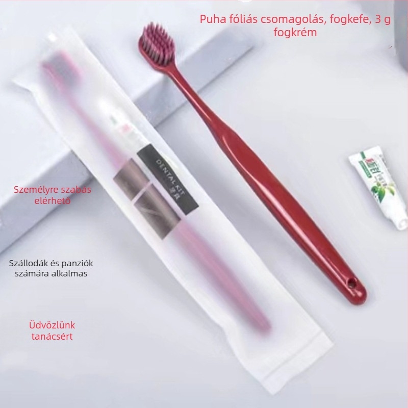 Egyszer használatos széles fejű fogkefe felnőtteknek, lebomló, logónyomtatás, testreszabható feldolgozás