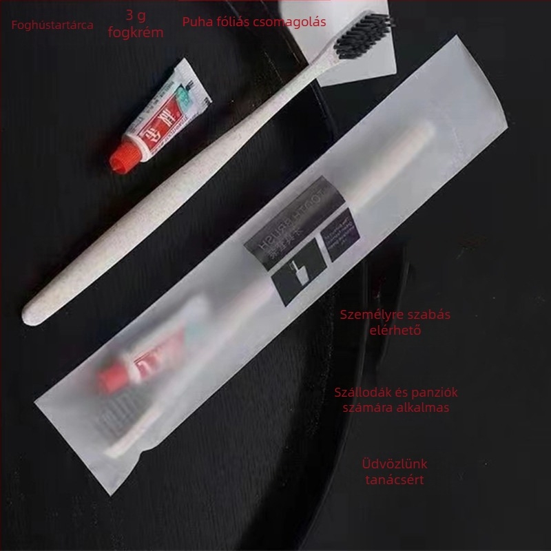 Egyszer használatos széles fejű fogkefe felnőtteknek, lebomló, logónyomtatás, testreszabható feldolgozás