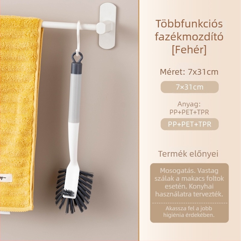 Qicheng tisztítóecsetek készlet: konyhai és edényes tisztításhoz, hosszú nyél, puha sörtéjű, műanyag