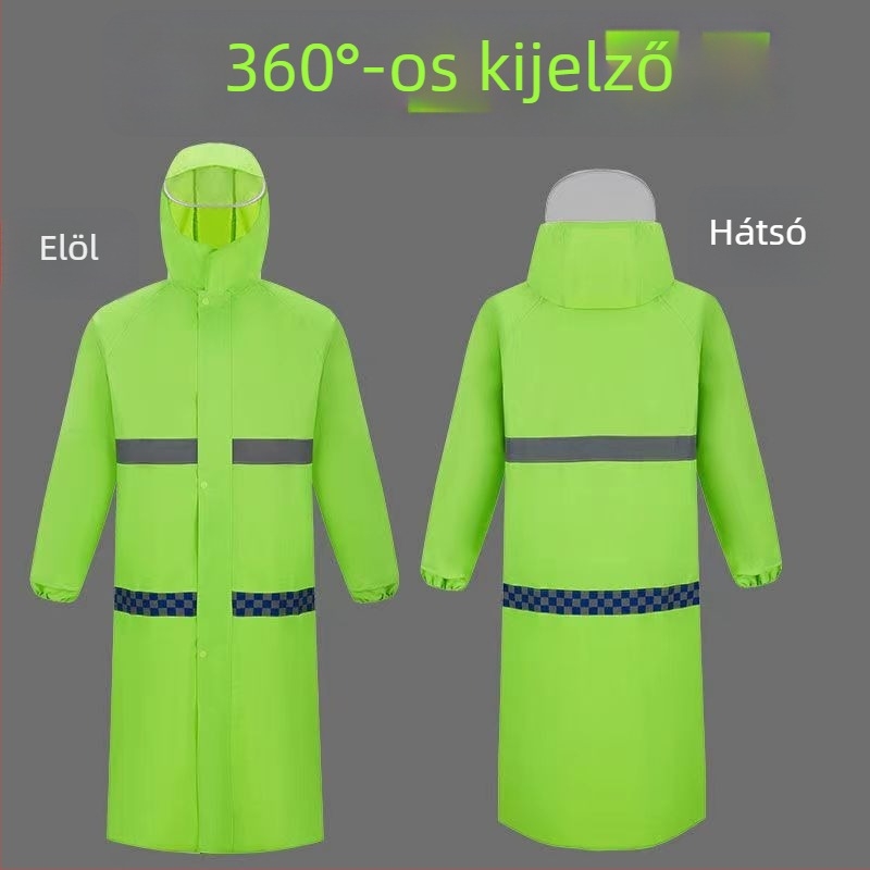 Hosszú esőponcsó felnőttnek, fényvisszaverő dizájn, Oxford anyag, PVC vízálló réteg, testreszabás