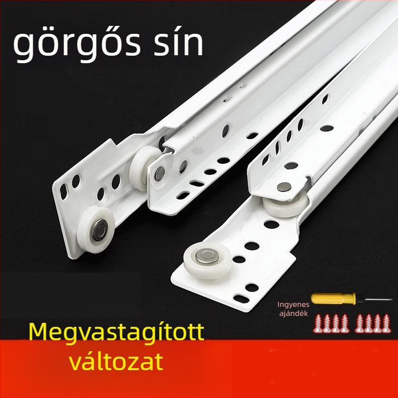 Két részes fiókcsúszka, oldalsó szerelésű gardrób/szekrény számára, hidegen hengerelt acél, modell Zg-20221201009, standard felület, Modern minimalist stílus