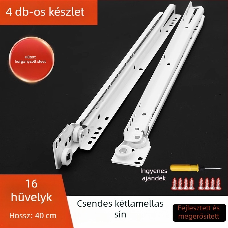 Két részes fiókcsúszka, oldalsó szerelésű gardrób/szekrény számára, hidegen hengerelt acél, modell Zg-20221201009, standard felület, Modern minimalist stílus