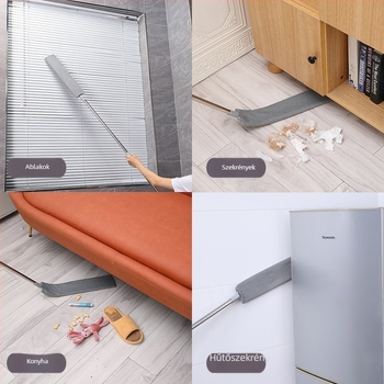 Ágy alatti rések tisztító keféje – kihúzható, többfunkciós tisztító eszköz, műanyag, 270 g