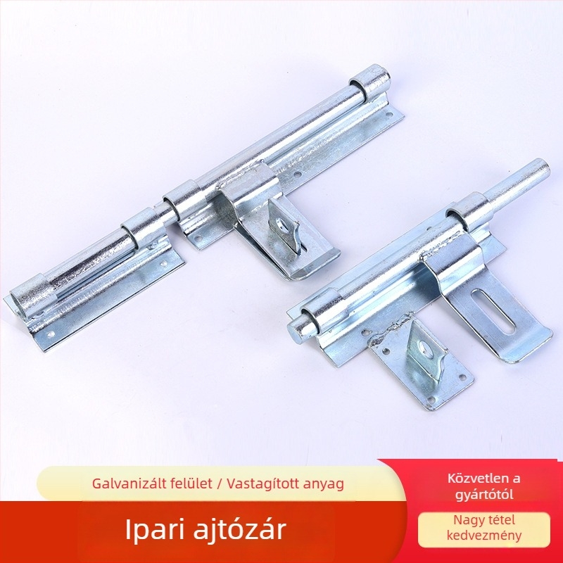 Masszív ajtózár hosszított vasból, galvanizált felülettel, modern minimalista stílus