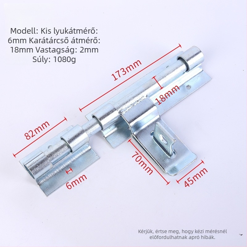 Masszív ajtózár hosszított vasból, galvanizált felülettel, modern minimalista stílus