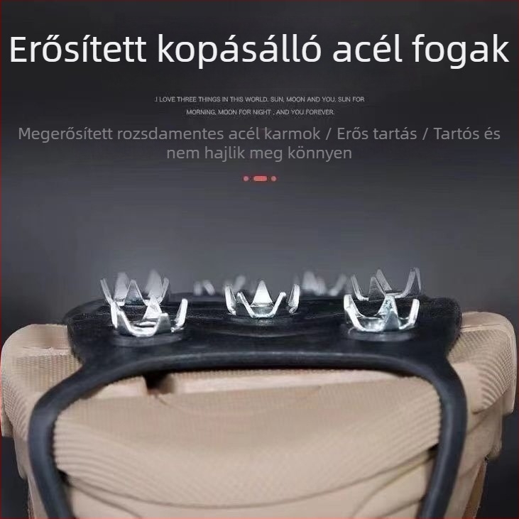 Ötfogú jégcsap cipővédő – csúszásmentes, univerzális, téli hó- és jégfeltételekhez