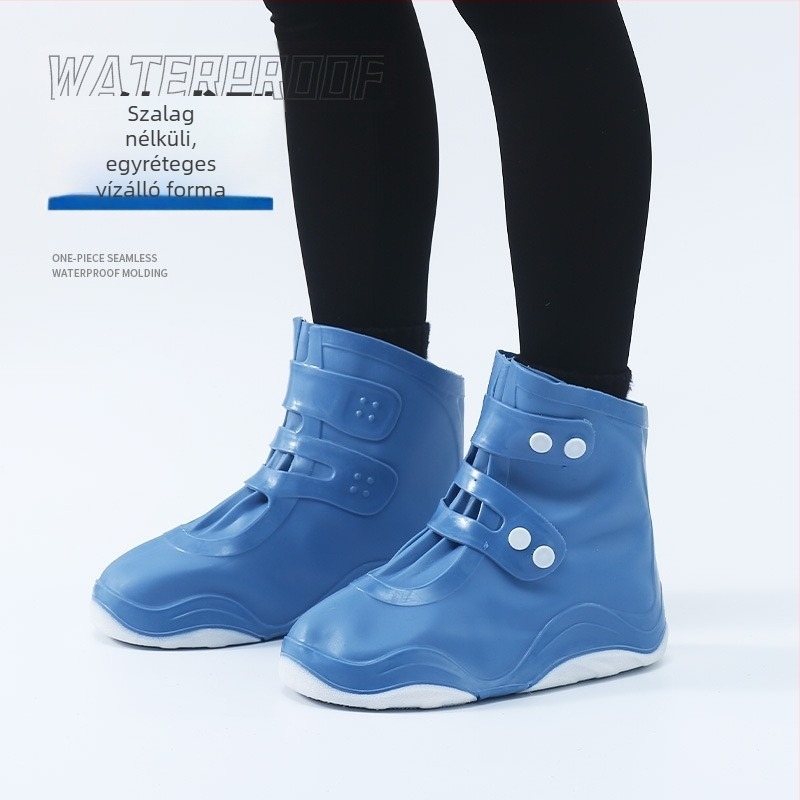 Vízálló cipővédő, vastagított kettős talppal — gumi/TPU, kopásálló, esővédő, nyomtatott logó