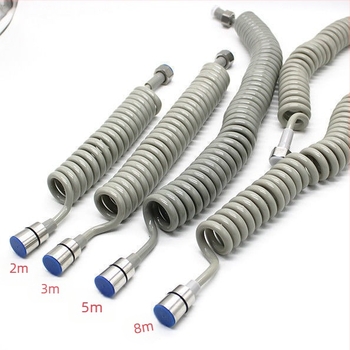 Fürdőszobai telefoncső visszahúzható rugós tömlővel, PU + rozsdamentes acél, modern stílus