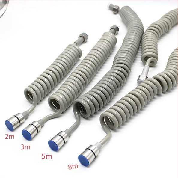 Fürdőszobai telefoncső visszahúzható rugós tömlővel, PU + rozsdamentes acél, modern stílus