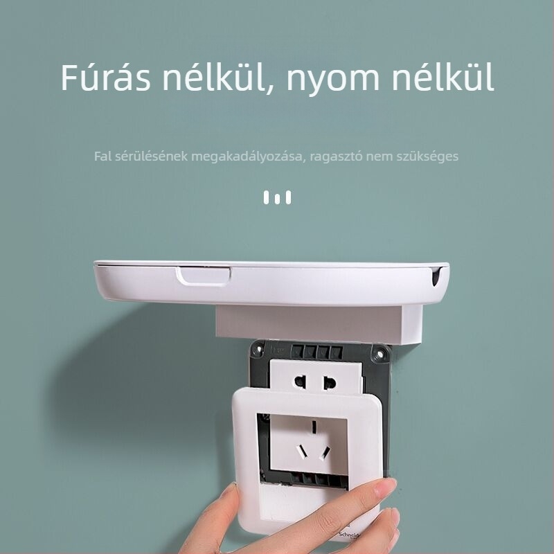 Hat szintes falra szerelhető elektronikai polc – router, TV-box és projektor számára, akasztóval, műanyagból