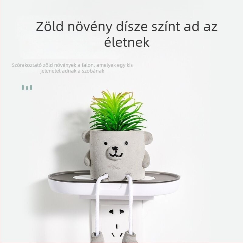 Hat szintes falra szerelhető elektronikai polc – router, TV-box és projektor számára, akasztóval, műanyagból