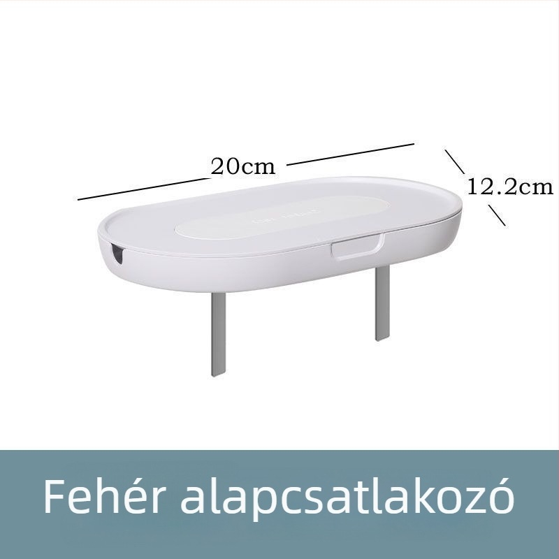 Hat szintes falra szerelhető elektronikai polc – router, TV-box és projektor számára, akasztóval, műanyagból