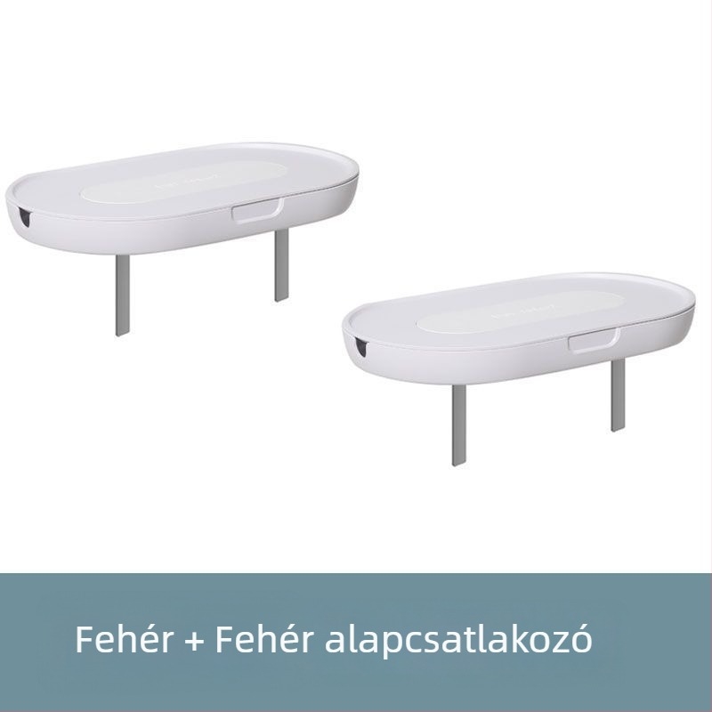 Hat szintes falra szerelhető elektronikai polc – router, TV-box és projektor számára, akasztóval, műanyagból