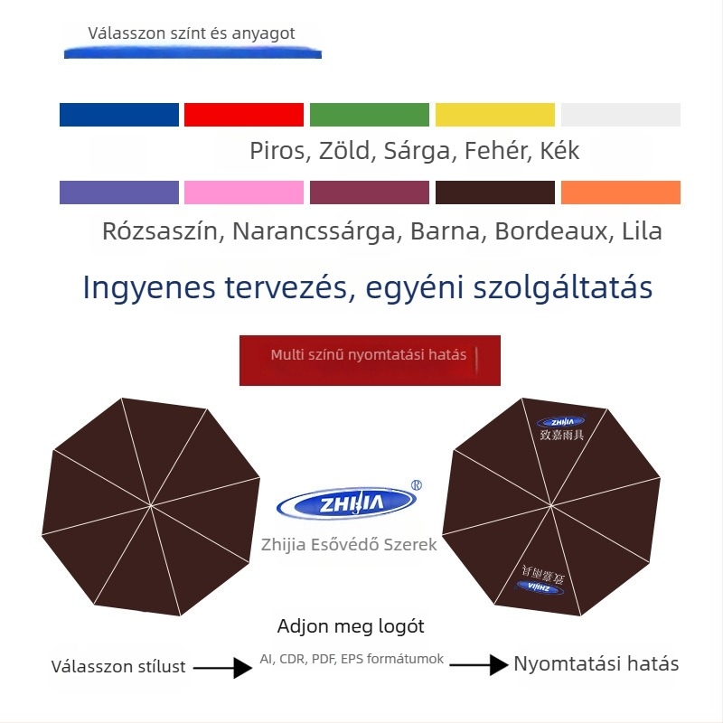 Golf esernyő ívelt tömör fa nyéllel és fa tengellyel, 8 rostos bordázat váz, ütésálló vászon fedél, UPF >50, testreszabás elérhető