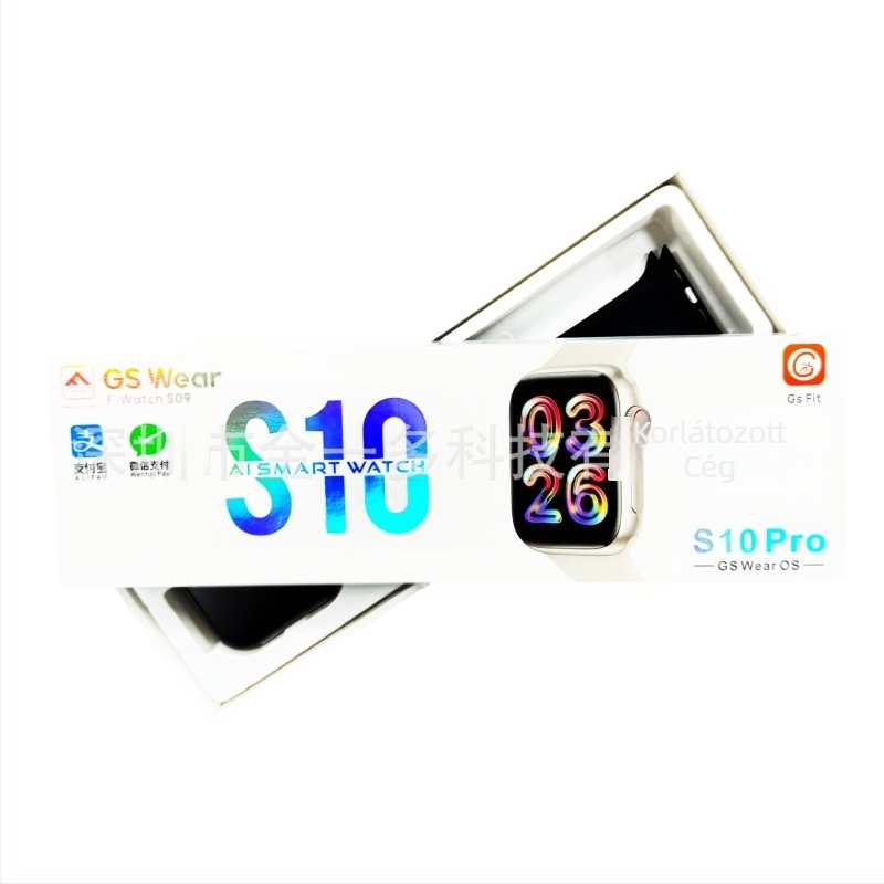S10 Pro okosóra 2,01 hüvelykes kijelzővel, pulzusmérés, alváskövetés, Bluetooth hívások, üzenetfigyelmeztetések
