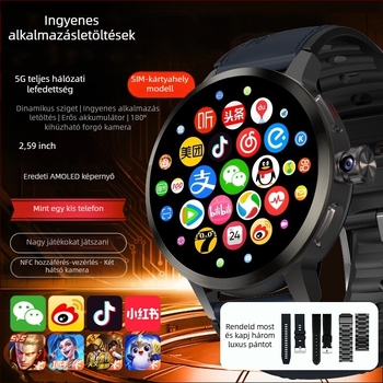 H99S kettős rendszerű okosóra SIM-kártya foglalattal, egészségügyi nyomon követés, AMOLED kijelző