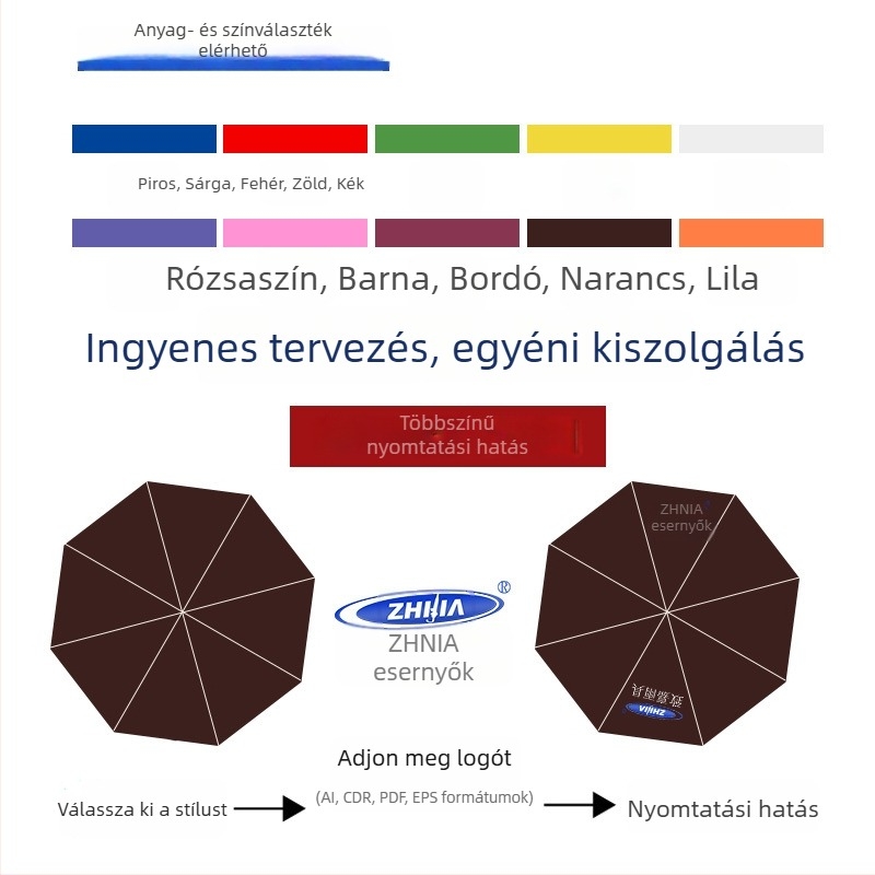 27 hüvelykes golf esernyő hajlított fa nyéllel, hosszú nyéllel, 8 bordás rostos váz, testre szabható üzleti esernyő