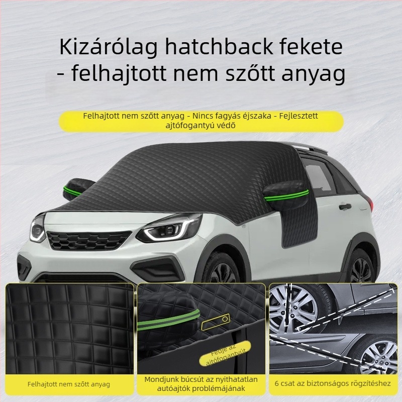 Autó első szélvédő takaró - Anti-fagyasztás, Hó elleni védelem, Téli napvédő árnyékolás - Oxford anyag