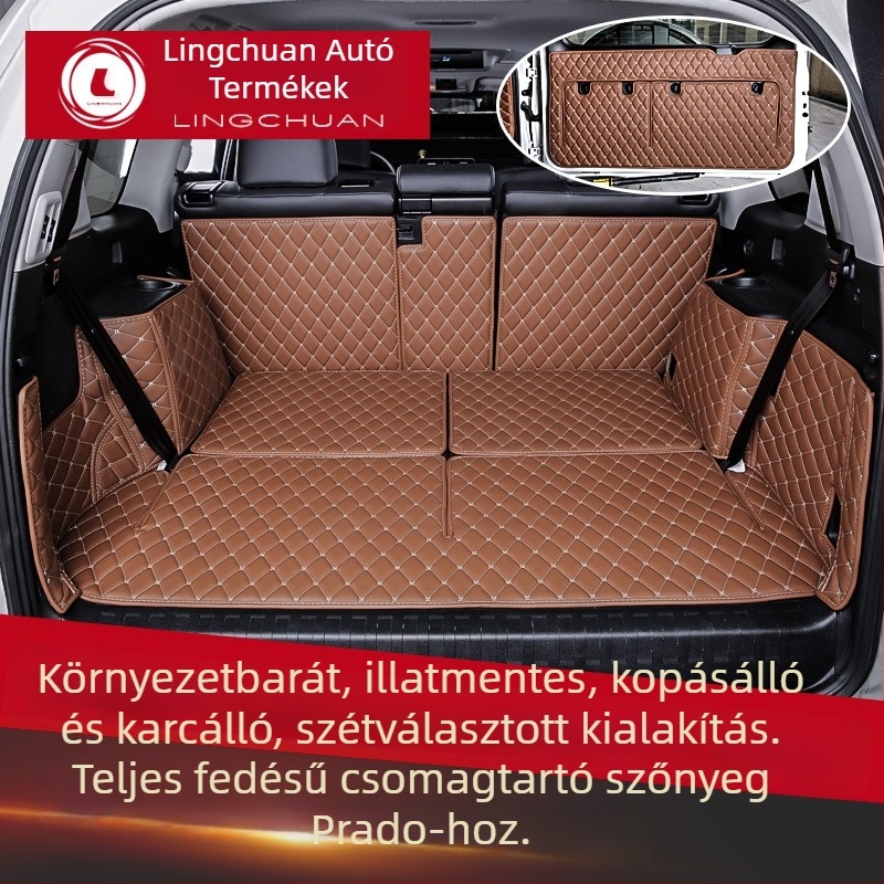 Toyota Prado csomagtartó szőnyeg teljes körű védelemmel — kompatibilis a 2010–2021 modellekkel, 5- és 7 üléses belső számára, XPE habanyag, Otai márka.