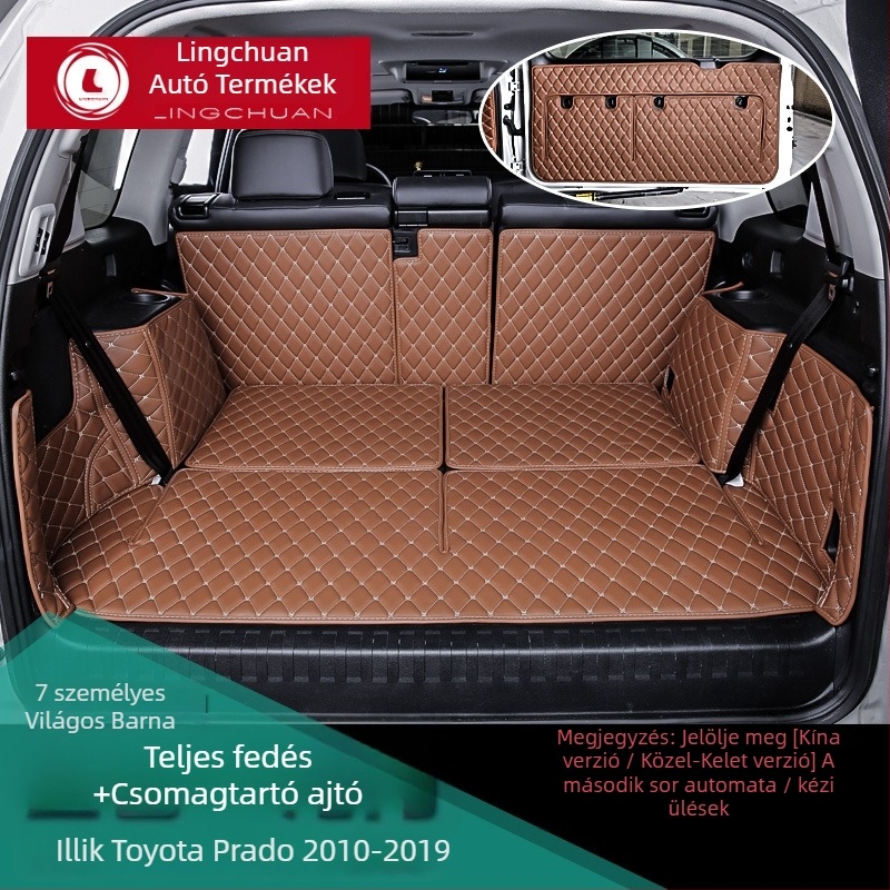 Toyota Prado csomagtartó szőnyeg teljes körű védelemmel — kompatibilis a 2010–2021 modellekkel, 5- és 7 üléses belső számára, XPE habanyag, Otai márka.