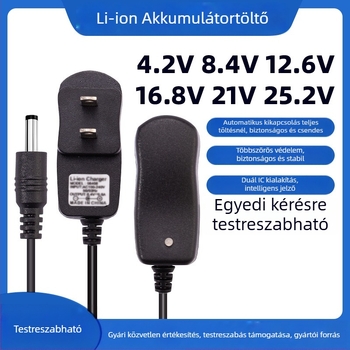 Gold shield source lítium akkumulátor töltő – bemenet AC110-240V, kimenet DC 4.2V 1A, sorozat Lithium battery charger