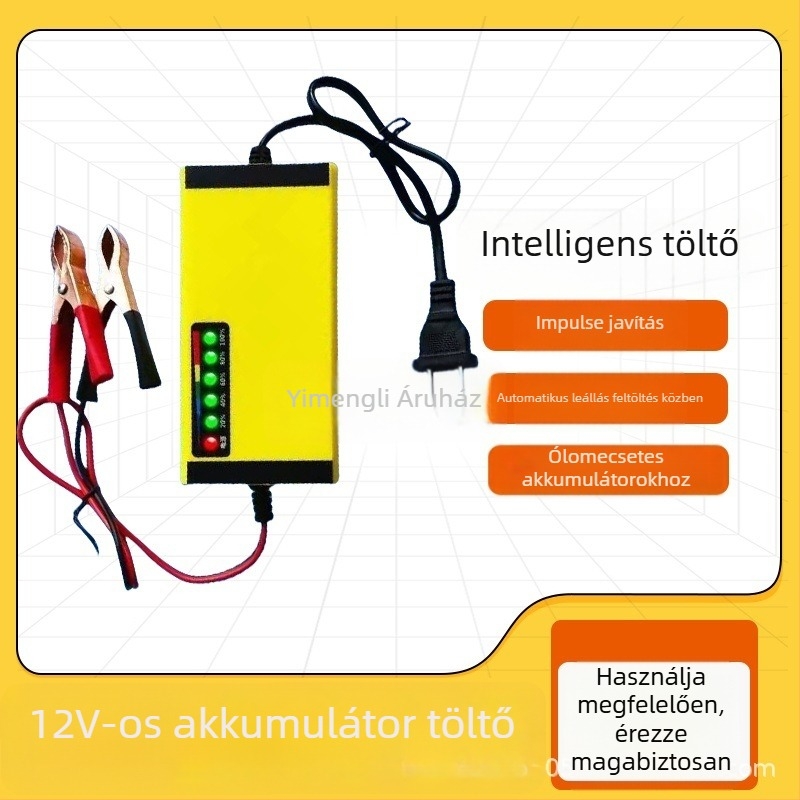 12V töltő motorkerékpárokhoz és autókhoz – magas teljesítményű akkumulátortöltő, 220V bemenet, CCC tanúsítvány