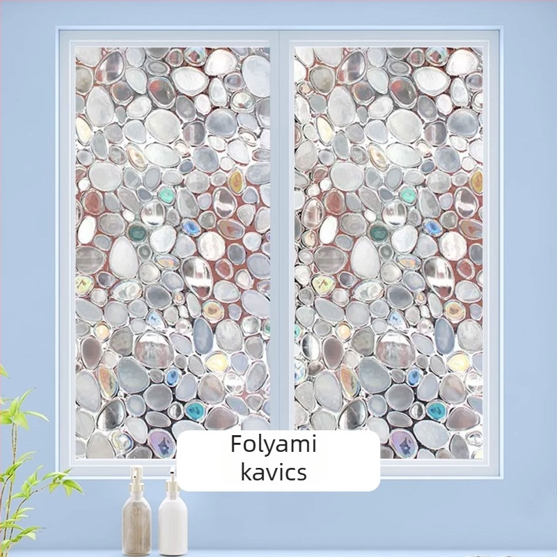 ablakfilm magánéletért – opálos üveg, elektrostatikus ragasztás, PVC, modern minimalista stílus, egyéni feldolgozás