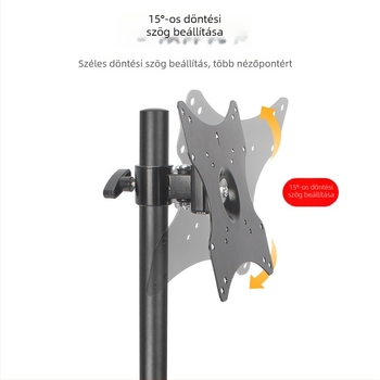 Emilen Monitor padlón álló állvány LDS-01X, Többmonitoros TV-tartó, Mechanikus működtetés, Hidegöntött acél váz, Falra szerelhető, teherbírás >15 kg