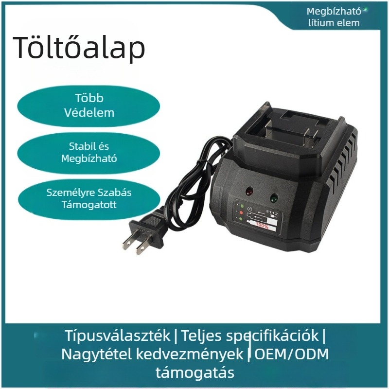 Mu Electric Akkumulátoros Szerszám Töltőállomás – Gyors töltés, Közvetlen töltés Li-ion akkumulátorokhoz elektromos csavarhúzóhoz, Bemenet 100-240V AC, Kimenet DC21V2A, CE tanúsítás