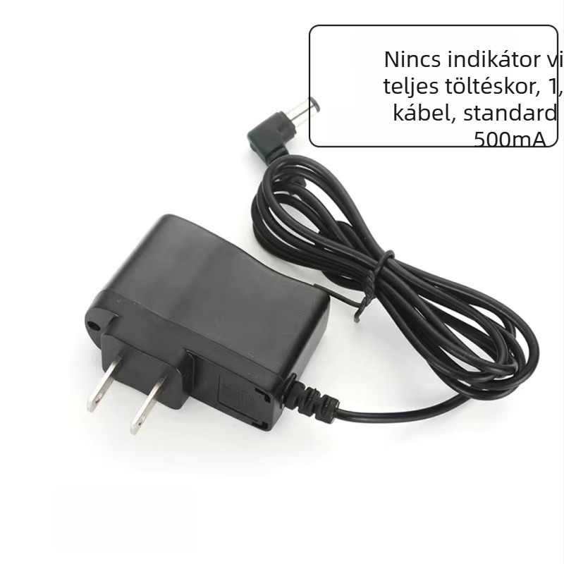 Kerek lyukú töltő elektronikus mérlegekhez, kimenet 6V, 500 mA, bemenet 90–240V, akkumulátorhoz