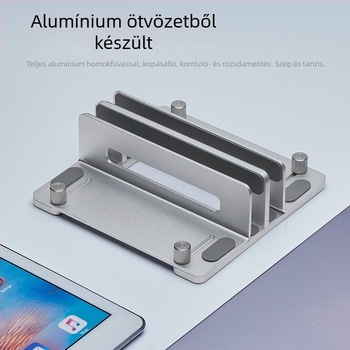 Laptophoz és Mac mini M4-hez függőleges állvány — alumíniumötvözet; modell: függőleges állvány; általános kompatibilitás; 2024-ben piacra került; súly az egy- vagy kétklipszes változattól függ