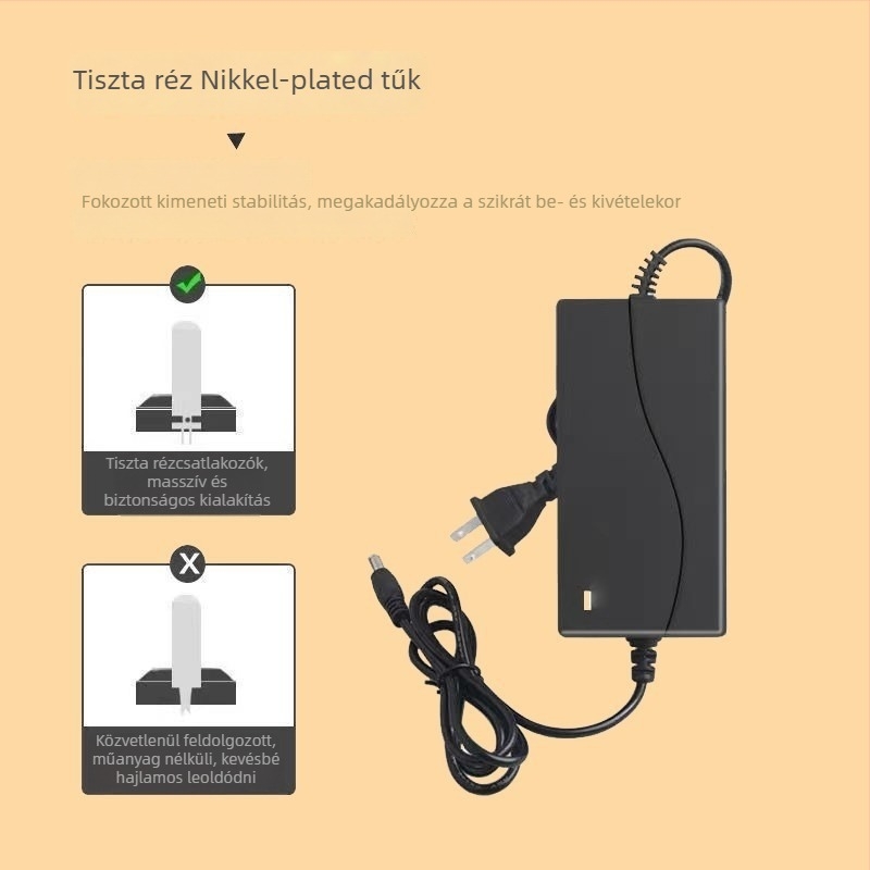 Li-ion akkumulátor töltő kéziszerszámokhoz, univerzális bemenet 100-240V AC, kimenet 21V DC 1A, súly 0,3 kg
