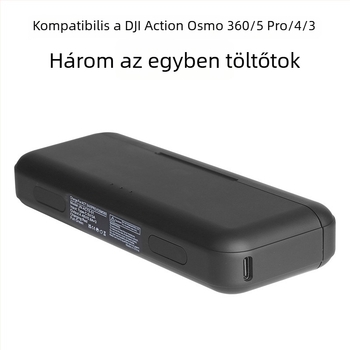 Act5 3-portos álló töltő Type-C csatlakozóval DJI Action 3/4/5 Pro/6 Osmo Action akkumulátorokhoz