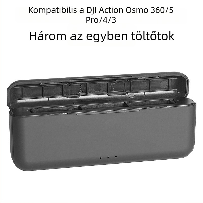 Act5 3-portos álló töltő Type-C csatlakozóval DJI Action 3/4/5 Pro/6 Osmo Action akkumulátorokhoz