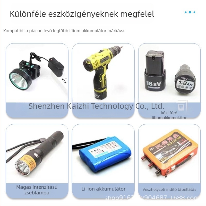 Li-ion akkumulátor töltő, többfeszültség-bemenettel (4,2V, 8,4V, 12,6V, 16,8V, 21V, 25,2V, 29,4V), 1–3A