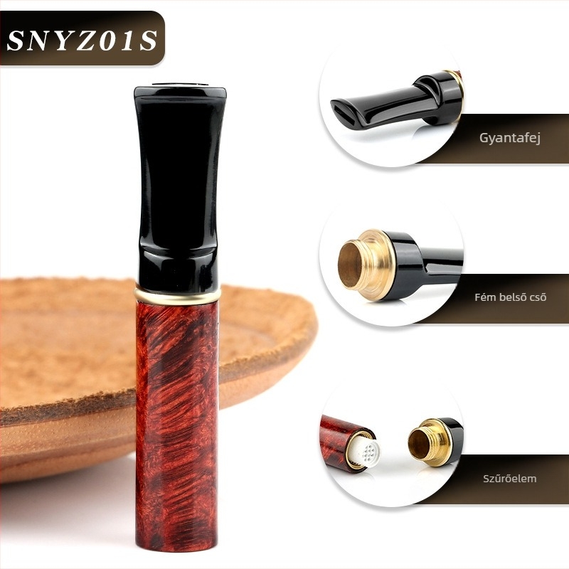 Füstölő tartozék: Heather faanyagú 9 mm aktív szén szűrő univerzális tartó + szűrőkészlet