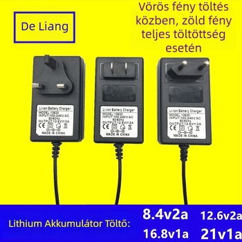 Li-ion akkumulátor töltő 12.6V2A, bemenet 100–250V AC, sorozat 12.6V2A