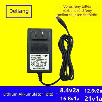 Li-ion akkumulátor töltő 12.6V2A, bemenet 100–250V AC, sorozat 12.6V2A