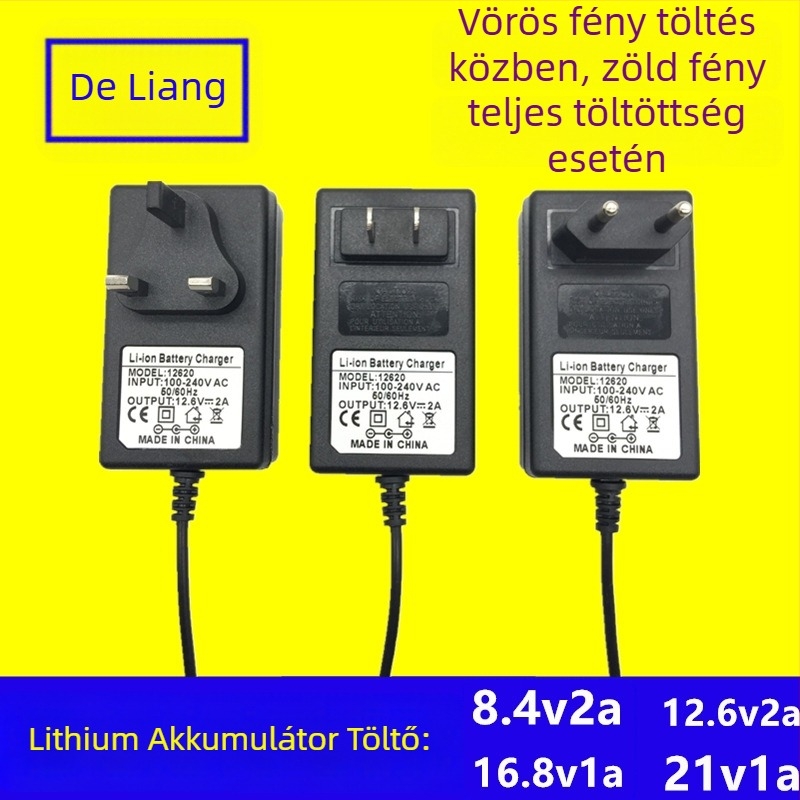 Li-ion akkumulátor töltő 12.6V2A, bemenet 100–250V AC, sorozat 12.6V2A