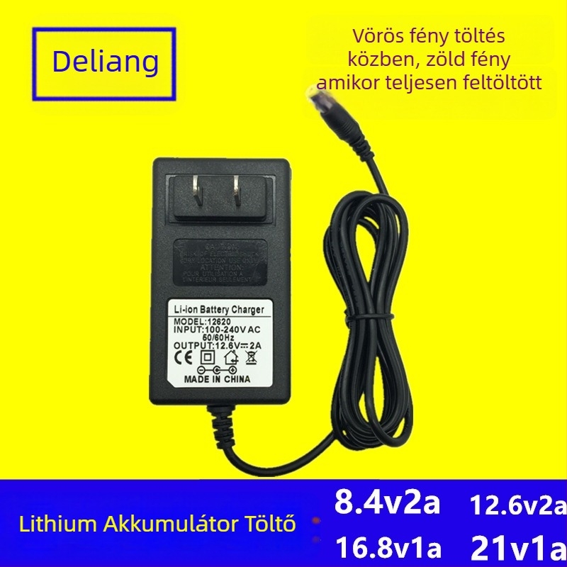 Li-ion akkumulátor töltő 12.6V2A, bemenet 100–250V AC, sorozat 12.6V2A