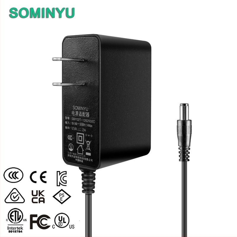 SOMINYU SMY02T akkumulátor töltő, CCC UL PSE tanúsított, kimenet 8.4V 2A, bemenet 100-240V AC