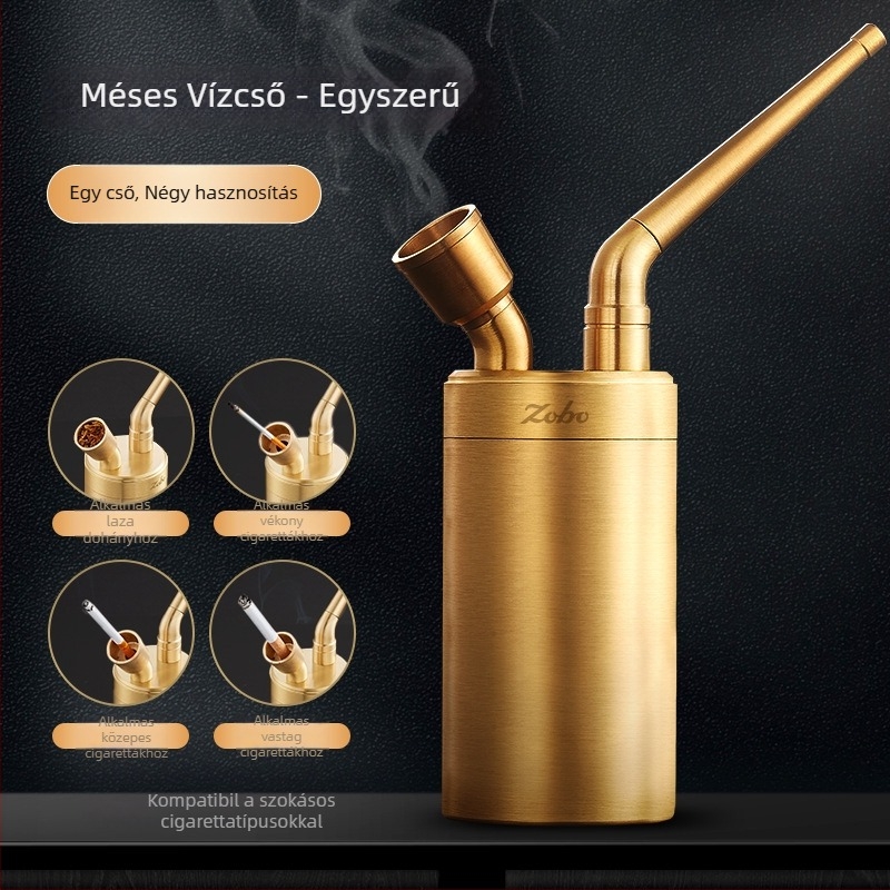 Hookah cső fém, dupla szűrővel, Zobo Zb-558-1, modern minimalista dizájn