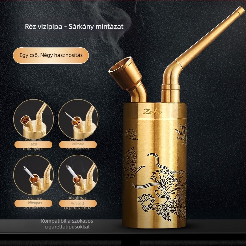 Hookah cső fém, dupla szűrővel, Zobo Zb-558-1, modern minimalista dizájn