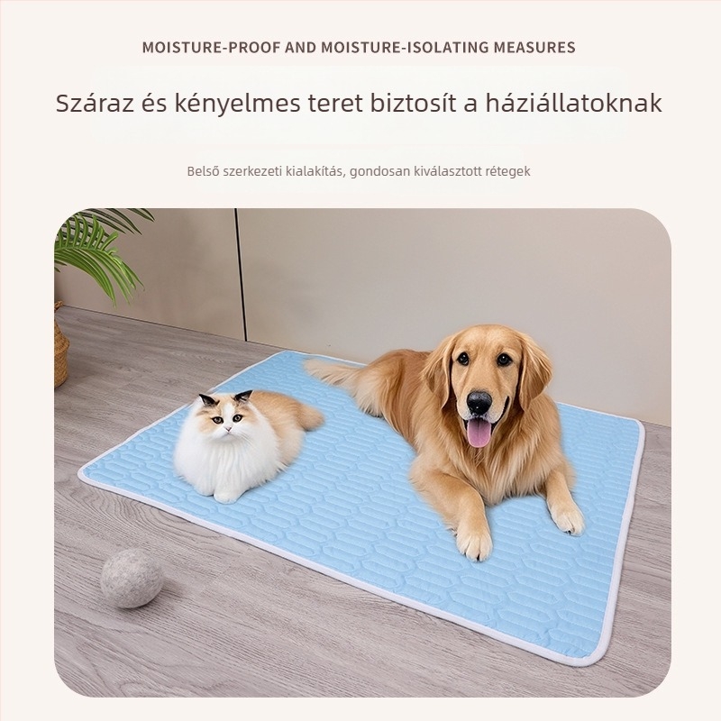 Háziállat alvó matrac kutyáknak és macskáknak, csúszásmentes és foltálló matrac, mosható nyári hűsítő matrac, nedvességálló, minden évszakban használható