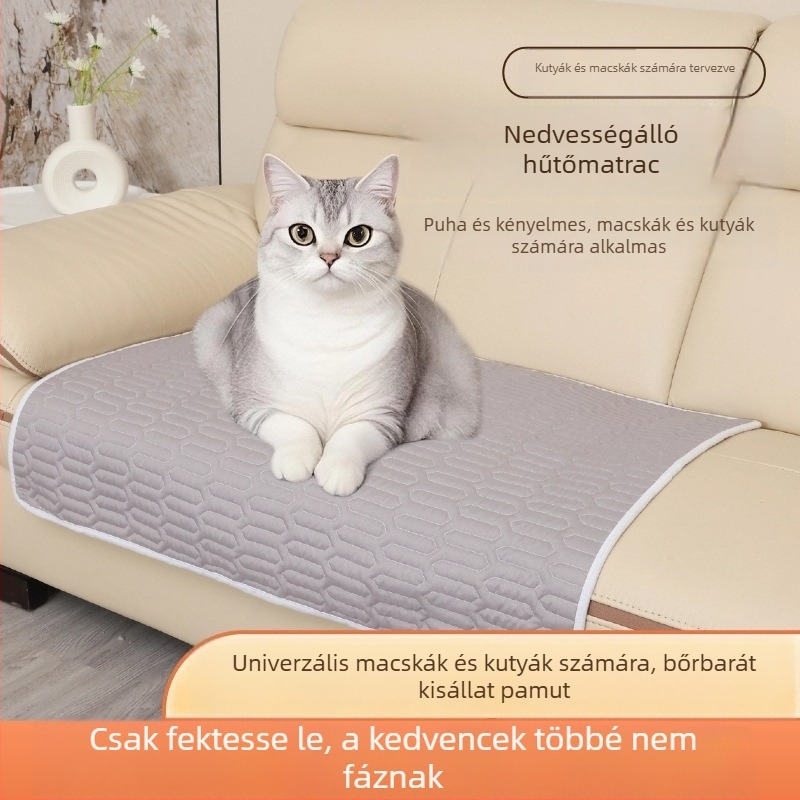 Háziállat alvó matrac kutyáknak és macskáknak, csúszásmentes és foltálló matrac, mosható nyári hűsítő matrac, nedvességálló, minden évszakban használható