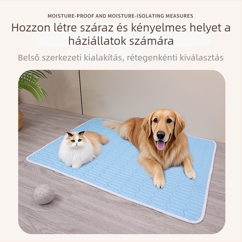 Háziállat alvó matrac kutyáknak és macskáknak, csúszásmentes és foltálló matrac, mosható nyári hűsítő matrac, nedvességálló, minden évszakban használható