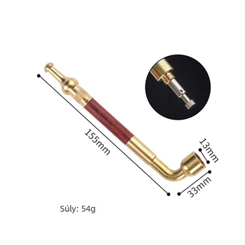 Réz dohánypipa tömörfa szűrővel, száraz piping design, többfunkciós dohánytasak és hordozható szájtisztító
