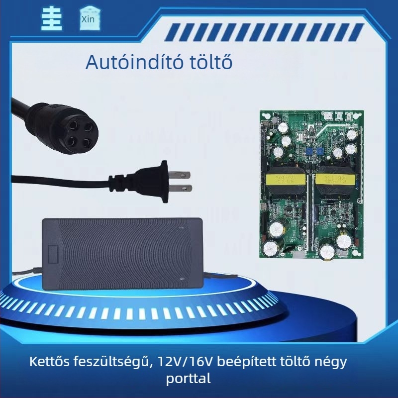 Autómentő induló töltő (Bemenet 100-240V AC, Kimenet 12.6V/16.8V 10A, Polimer Li-ion akkumulátortöltő, CE/FCC/ROHS)
