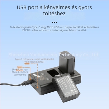 RINGTEAM NP-W126 töltő dokkoló Fuji XT3-hoz – Micro USB/Type-C interfész